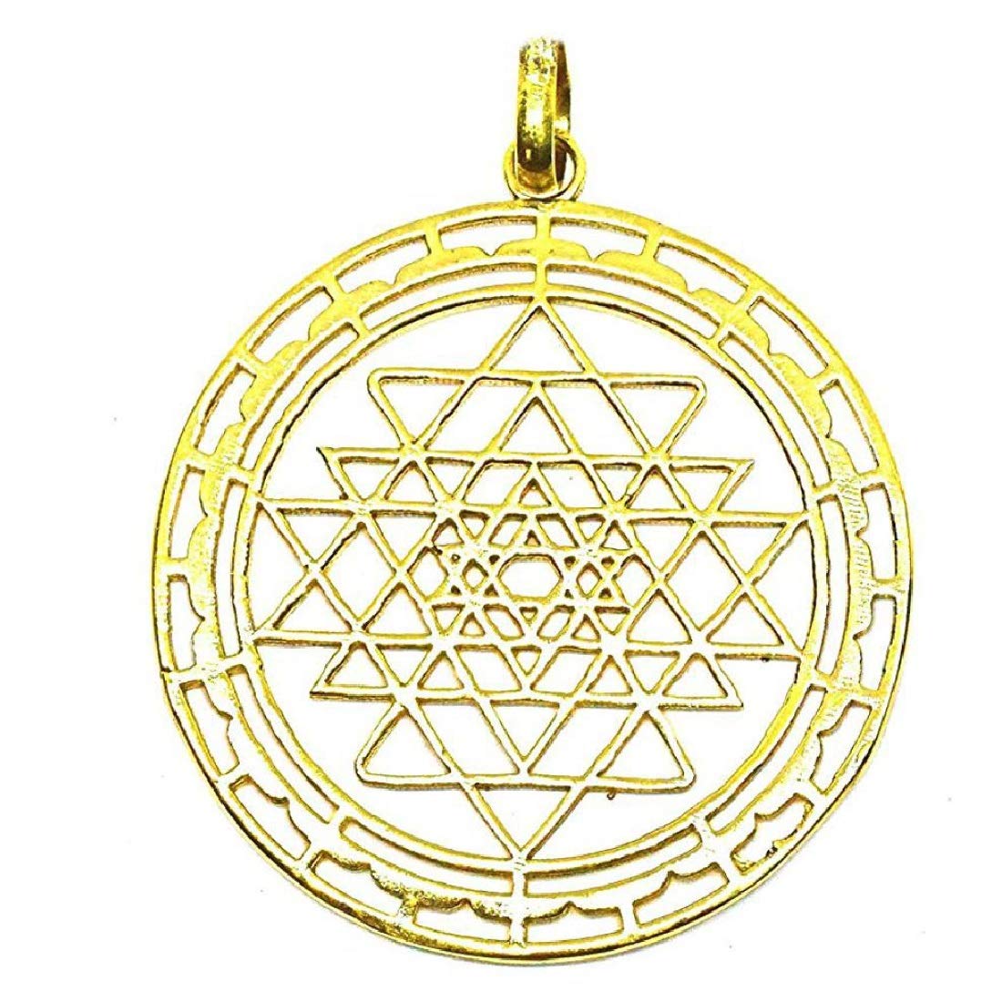 ASTRODIDI Golden Brass Shri Yantra Locket Shree Yantram Pendant for Men and Women