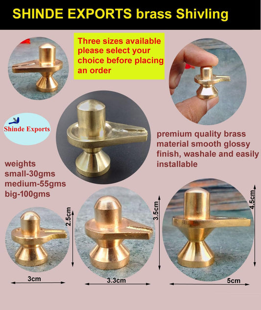 SHINDE EXPORTS Original pital Brass Metal shivling for Home puja Abhishek (4.5cm)