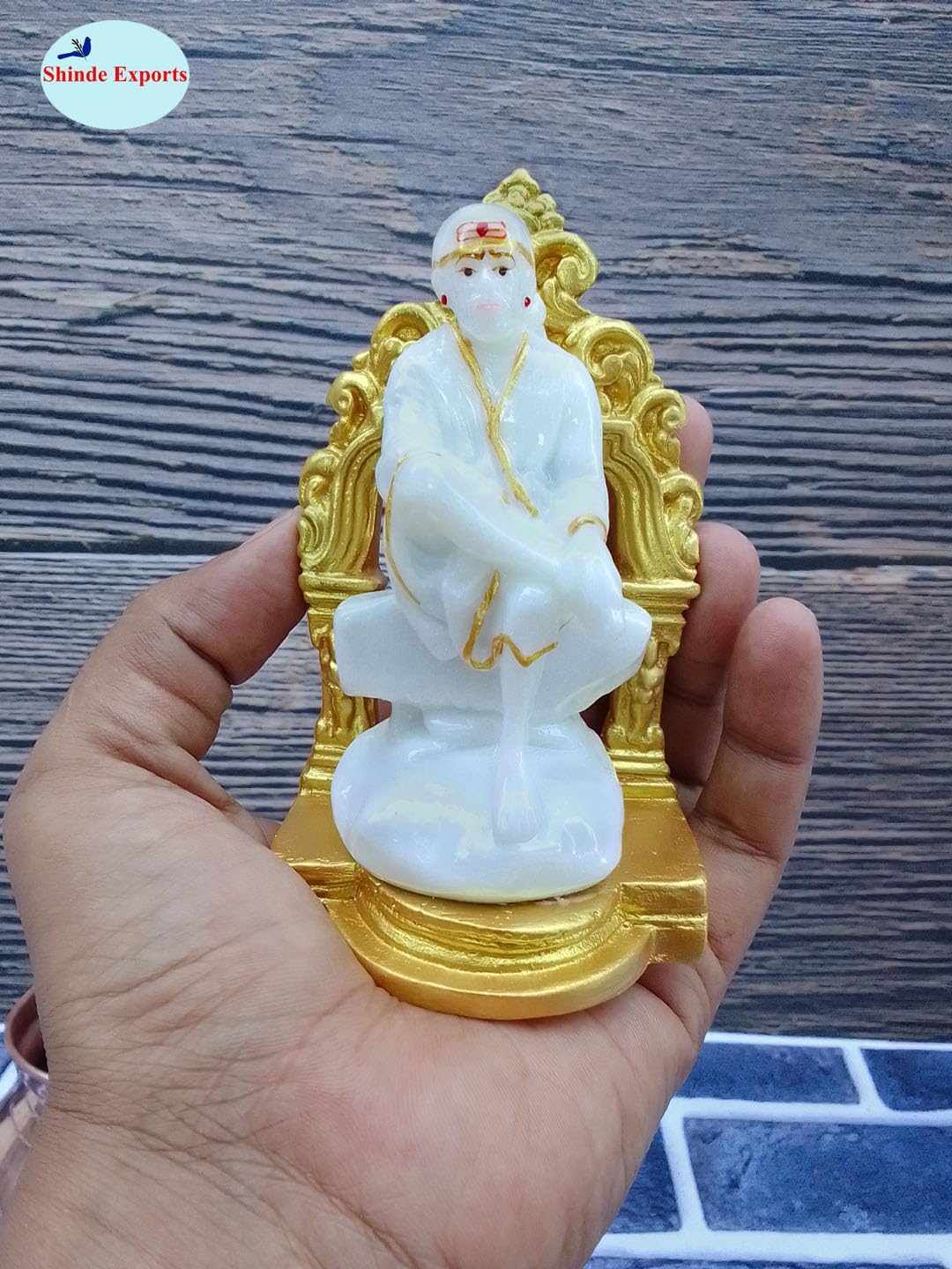SHINDE EXPORTS Big Size White shirdi saibaba Marble Idol for Pooja Room Statue murti Home Murty (11.5 cm)