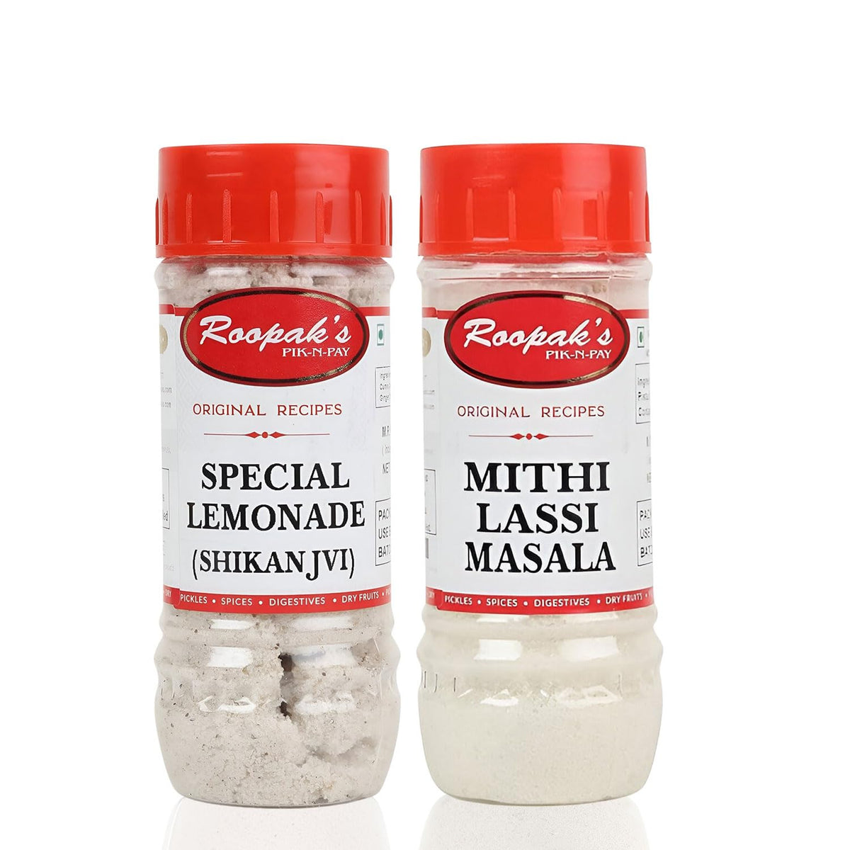 Roopak's PIK-N-PAY Special Lemonade (Shikanjvi) & Mithi Lassi Masala Combo Pack – Refreshing Drink Mixes