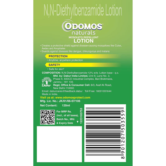 Dabur Odomos Naturals Mosquito Repellant Lotion -120 Ml