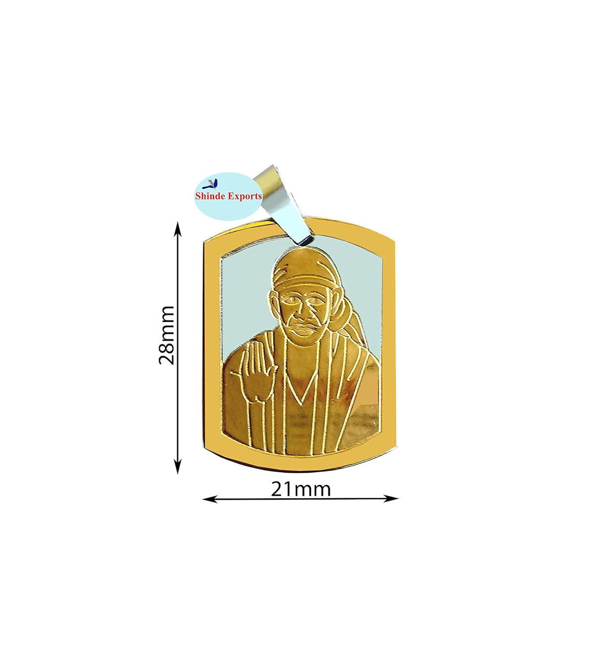 SHINDE EXPORTS Sai Baba Brass Pendant with gold plating