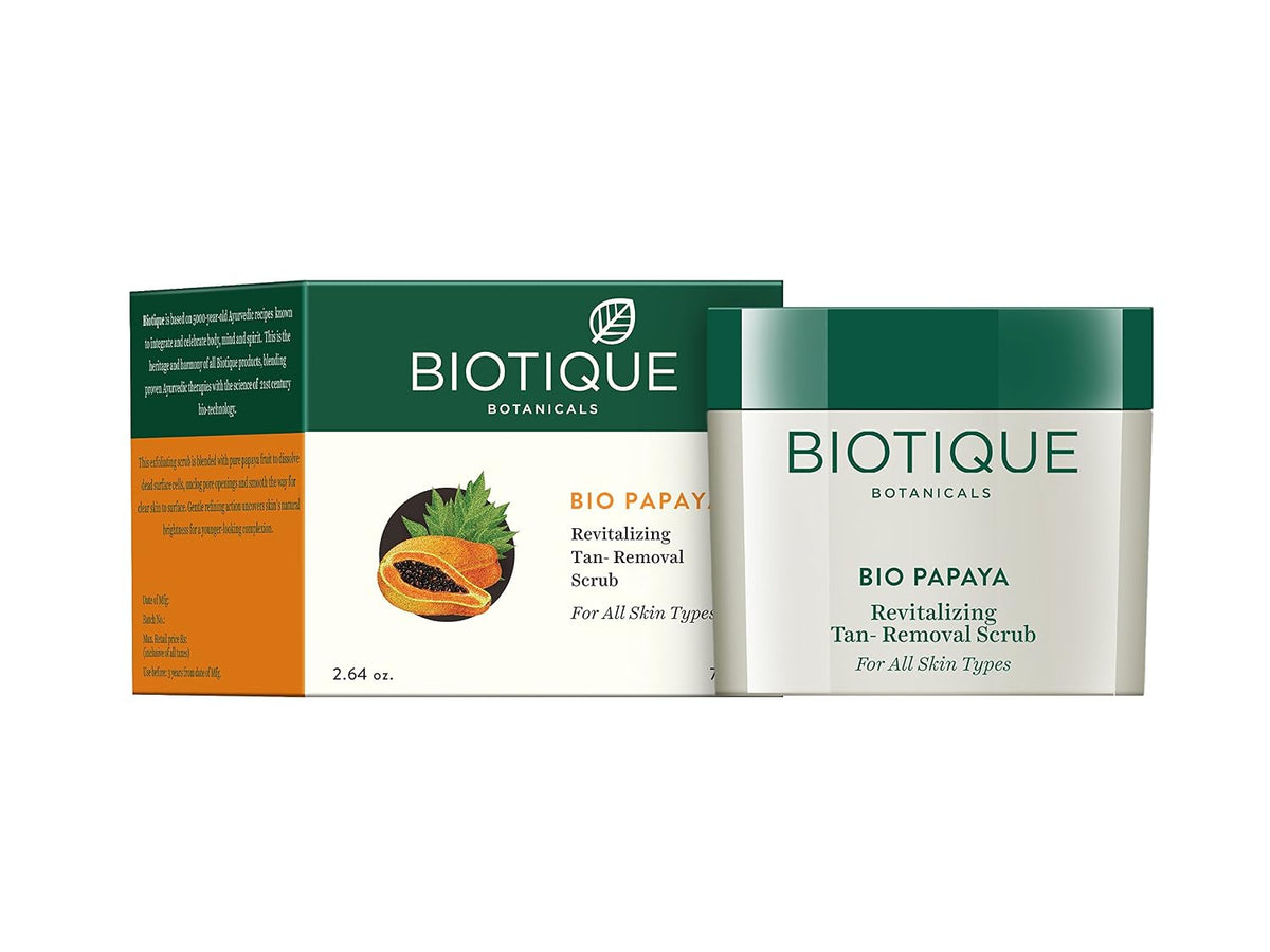 Biotique Bio Seaweed Revitalizing Anti Fatigue Eye Gel, 15g And Biotique Bio Papaya Revitalizing Tan Removal Scrub, 75g