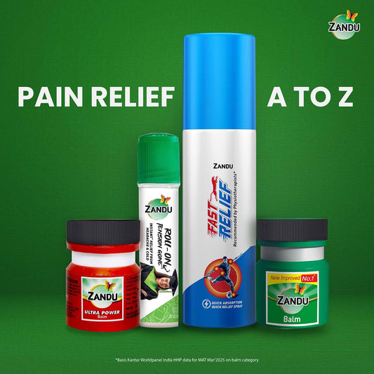 Zandu Ultra Power Balm - 10 ml, For instant pain relief from strong Headache, Bodyaches & Cold and Muscle Pain