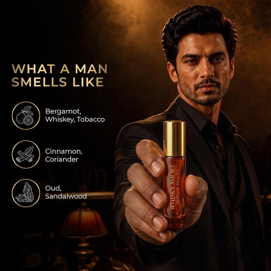 Beardo Whisky Smoke Roll On, 7ml | 100% Concentrated Perfume Oil | Long Lasting Roll On For Man | Smoky, Woody, Leather | Ideal Gift for Men | Best Attar Perfume For Man