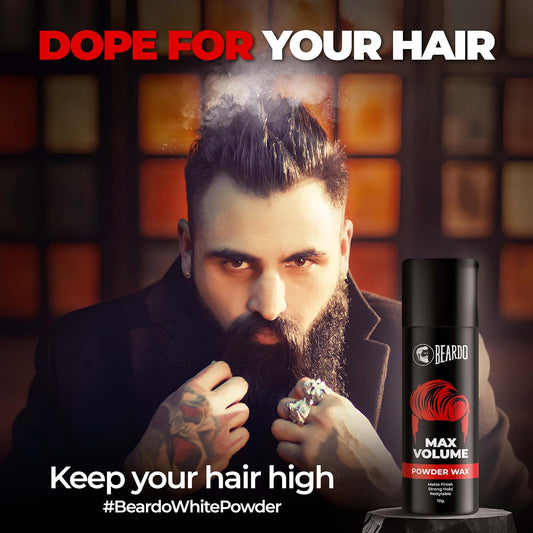 Beardo Roller Hair Brush, Max Volume Powder Wax 10g, Dye Hard Temporary Hair Color Metallic Blue 25g | Smoothening & Volumizing comb for Men |Men Accessorie | Strong Hold & Restylable Hair Powder For Men | Hair Care Set for Styling, Volume & Vibrant Color