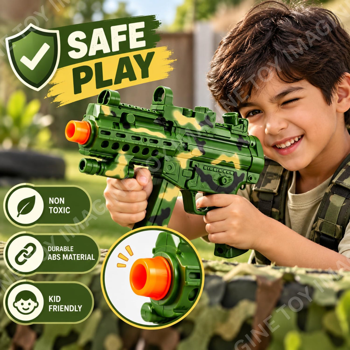 Toy Imagine Gun for Kids, Army Colour