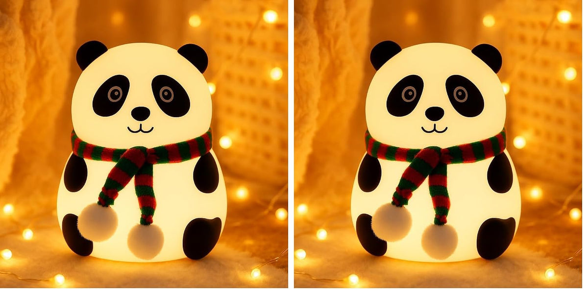 Toy Imagine Panda Night Light for Kids – Soft Silicone LED Lamp with Tap Control | Rechargeable, Multi-Color Light Modes, Non-Slip Base | Nursery Bedside Light for Baby Room, Toddlers & Gift Use