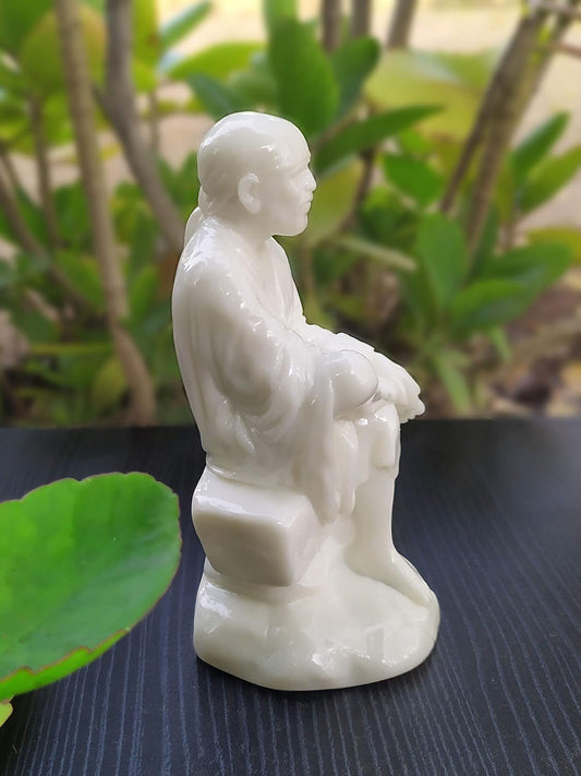 SHINDE EXPORTS Shirdi Saibaba Marble Idol for car Dashboard and Gifting (4.5 inches)
