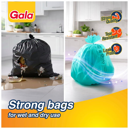 Gala Scented Compostable Garbage Bags, Medium Size, 15 Bags, Heavy Duty Dustbin Trash Bags, Lavender Fragrance, For Dry & Wet Waste, Kitchen, Home & Office Use