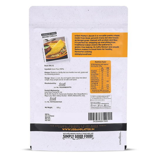 Urban Platter Besan, 500g (Split Bengal Gram or Gram Flour | Good Source of Fibre and Protein |Gluten- free Pantry Essential)