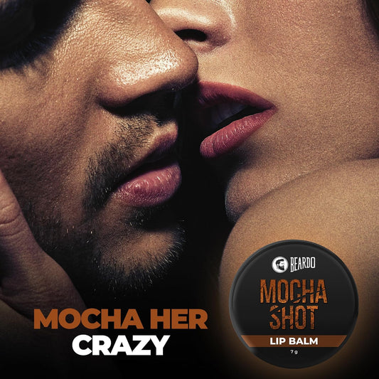 BEARDO Mocha Shot Lip Balm | Non Tinted Lip Balm For Men | For Soft Kissable Lips | Lip Care For Dry, Chapped & Cracked Lips | 7G, Brown