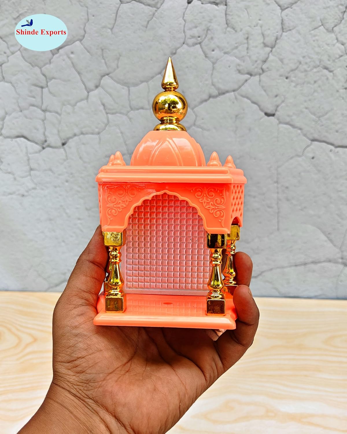 SHINDE EXPORTS Ganesha and Adiyogi Temple for car Dashboard Stand 6 inches (Empty Temple)
