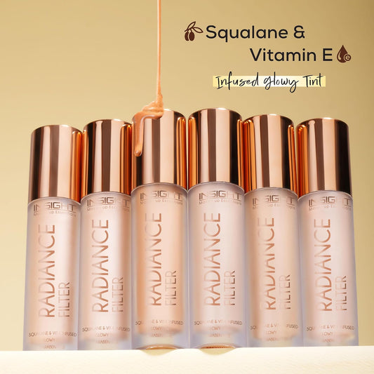 INSIGHT Radiance Filter | Radiant Finish | Infused with Squalane & Vit E | Illuminating Skin Tint Foundation | Comfortable Wear for Everyday Use - (Light) 11g