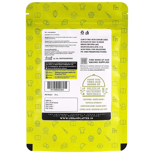 urban platter Pure Citric Acid Crystals Powder, 100 Grams