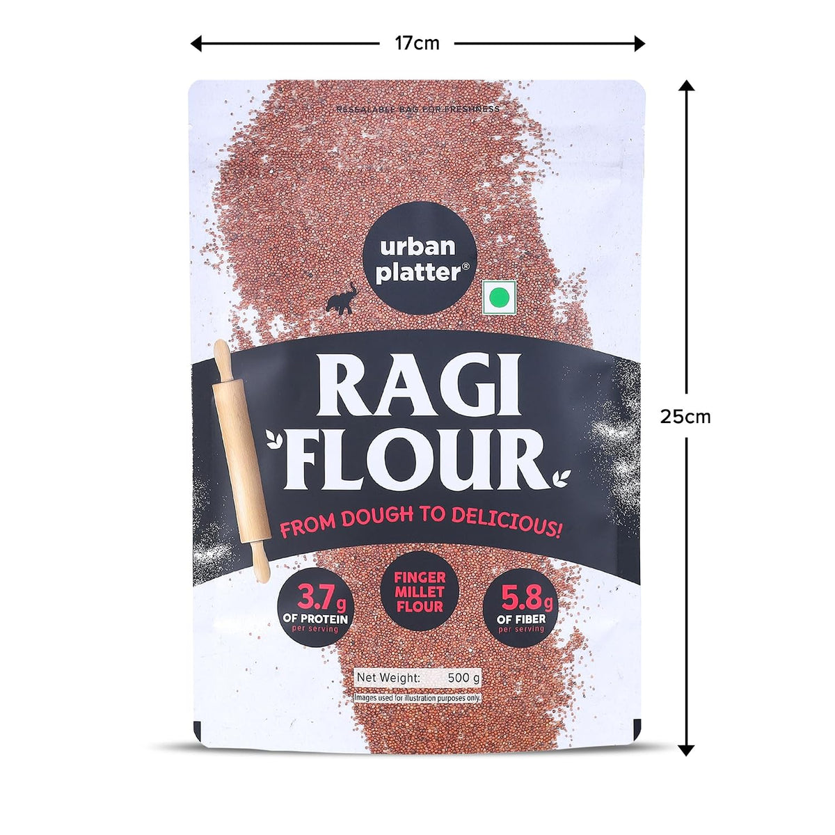 Urban Platter Ragi Flour, 500g (Finger Millet/Nachni Atta | Iron & Calcium-Rich)