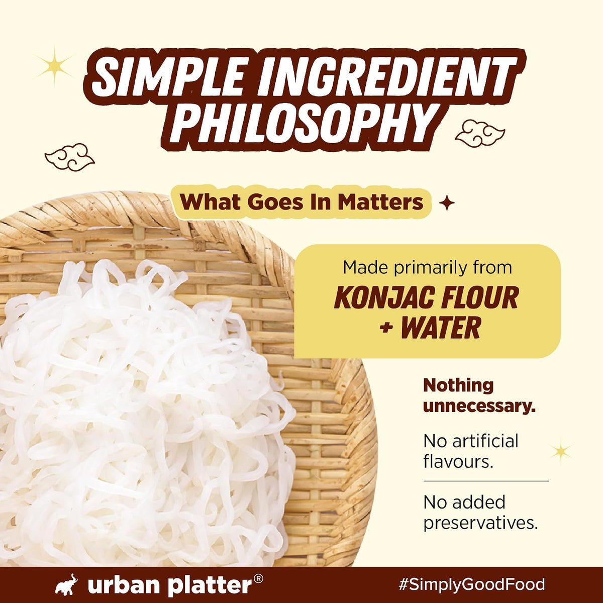Urban Platter Shirataki Konjac Noodles, 270g, Pack of 6 (Fat-Free, Gluten-Free, Low Carb, Ready to Use)