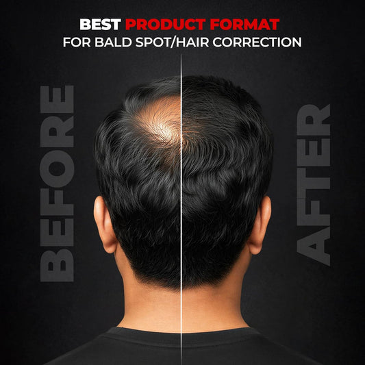 Beardo Hair Building Fiber for Men (12g) | Instant Hair Thickening & Bald Spot Coverage | Natural Salts & Iron Oxides | Sweat, Wind & Rain Resistant | Hyper-realistic hair-like texture | Black