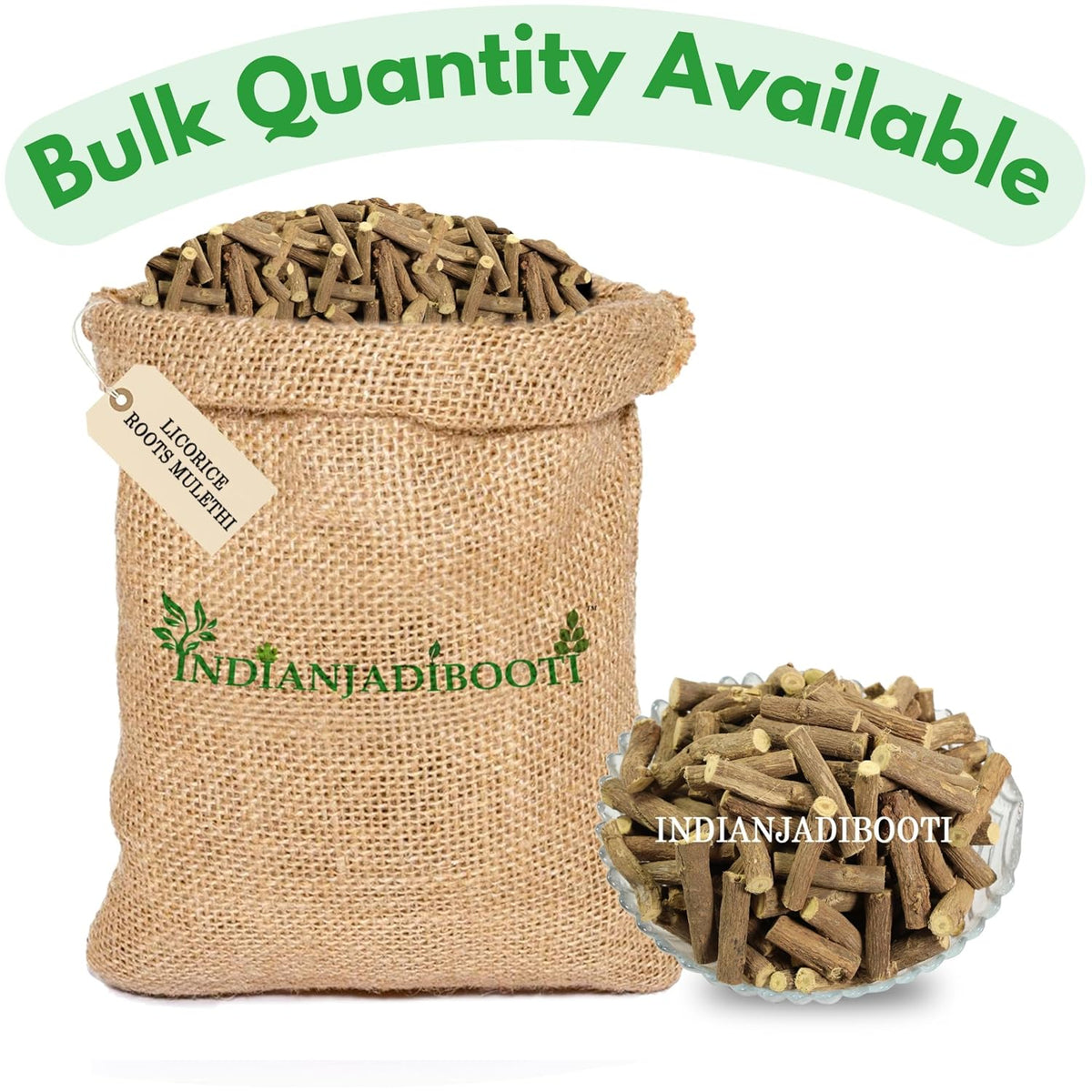IndianJadiBooti Mulethi Stick – Licorice Root | Supports respiratory health and digestion | 100 Grams Pack | Pack Of 2
