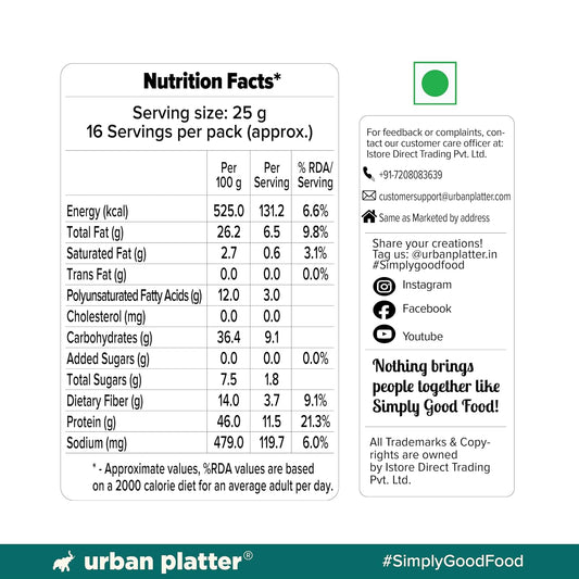 Urban Platter Roasted Salted Edamame, 150g (46% Protein, 14% Fiber, Lightly Salted Young Green Soybeans, Highest Plant Protein Supersnack)