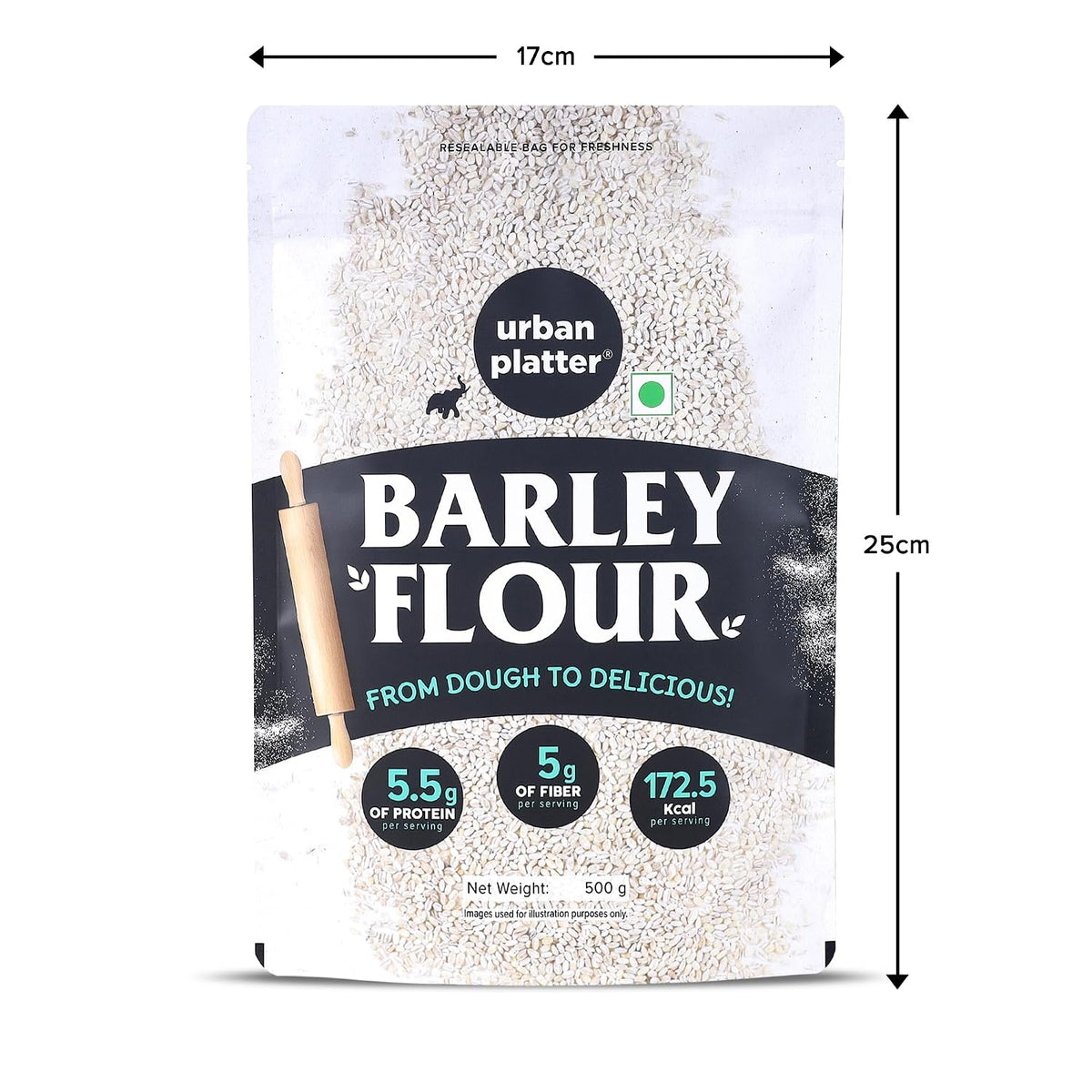 Urban Platter Barley Flour, 500g (High-Fiber | Stone-Ground | Ideal for Baking, Rotis & Traditional Recipes)