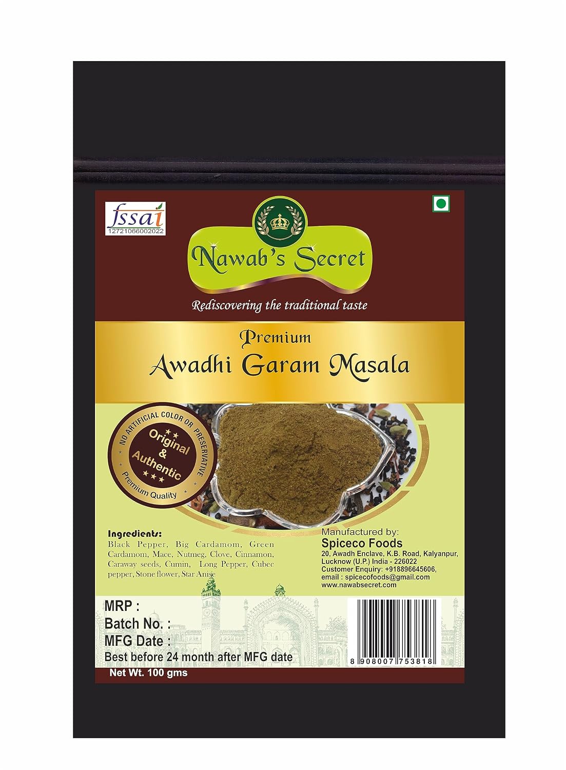 Nawab's Secret Premium Awadhi Garam Masala,100 gms