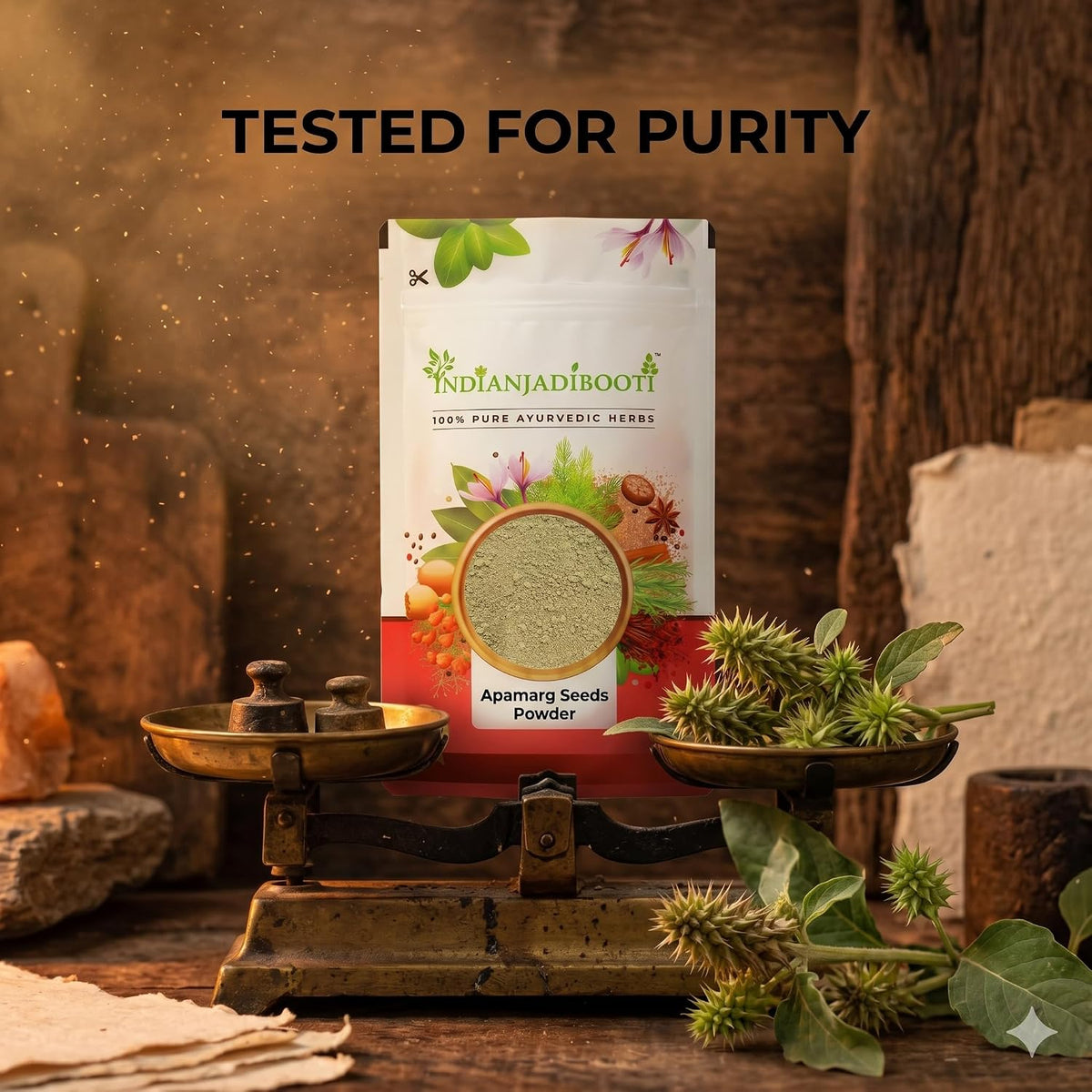 IndianJadiBooti Pure Apamarg Seeds Powder | Achyranthes Aspera Chirchita for Weight Management, Healthy Digestion & Respiratory Comfort (250g Pack of 2)