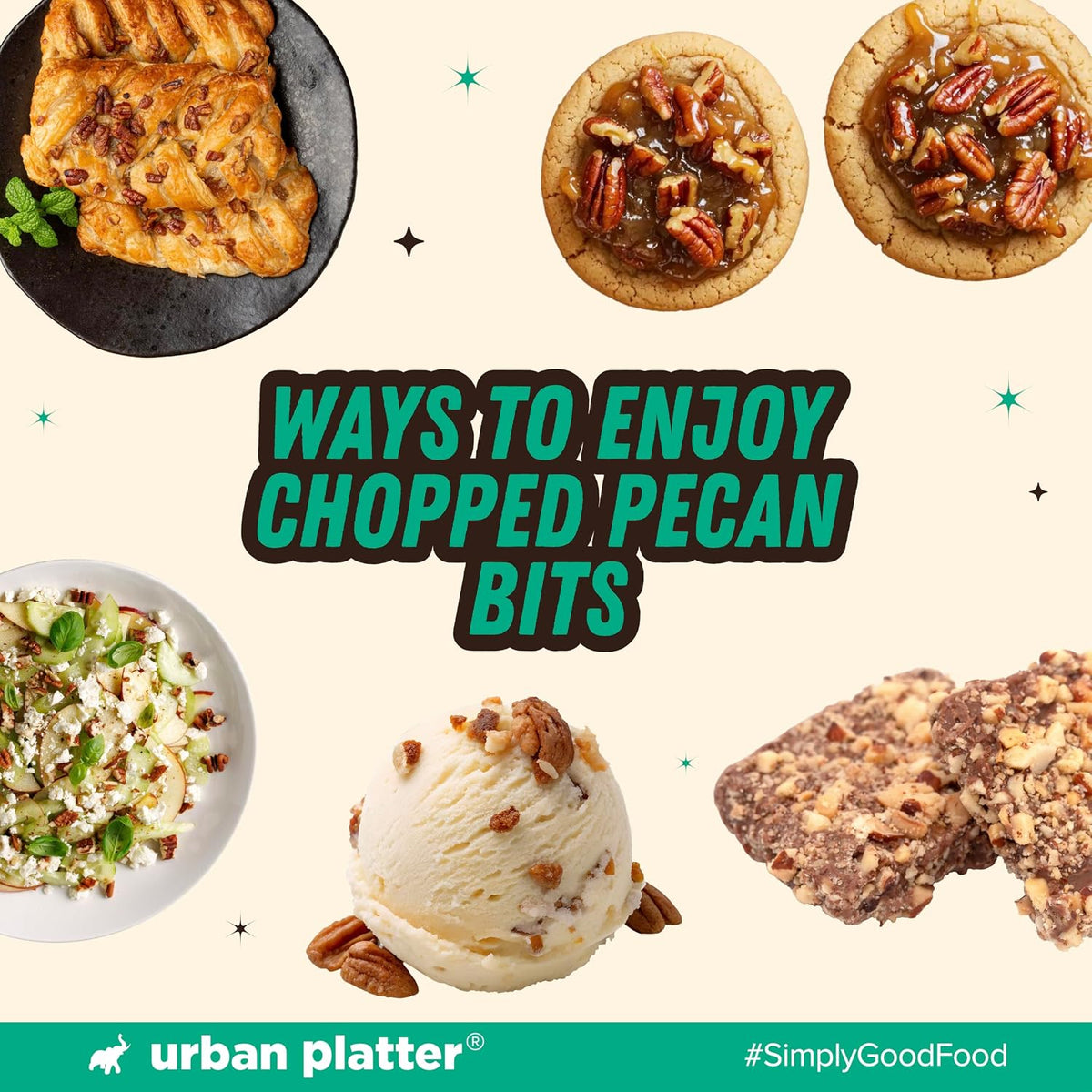 Urban Platter Chopped Pecans, 150g (Imported from the USA | Ideal for Baking, Desserts & Everyday Snacking)