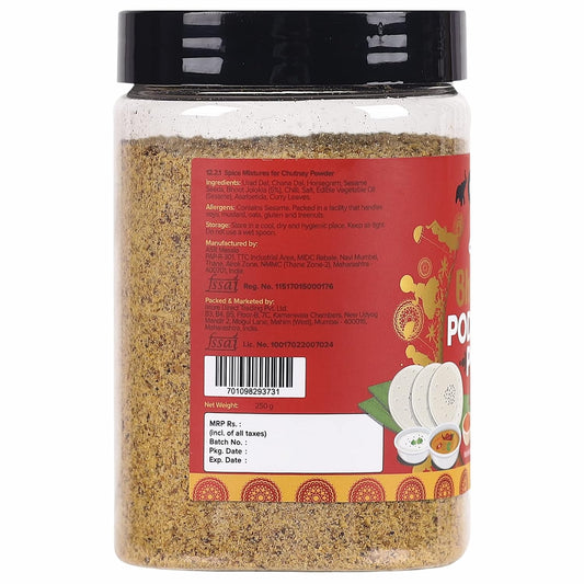 Urban Platter Classic South Indian Bhut Jolokia Podi Chutney Powder, 250g (Ready to use, Just add ghee or Oil)