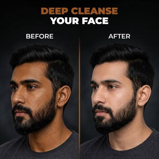 Beardo De-Tan Clay Mask for Men, 75g | Tan Removal & Skin Brightening Face Pack | Deep Cleansing with Niacinamide,Lactic Acid, Glycolic & Kaolin | For All Skin Types