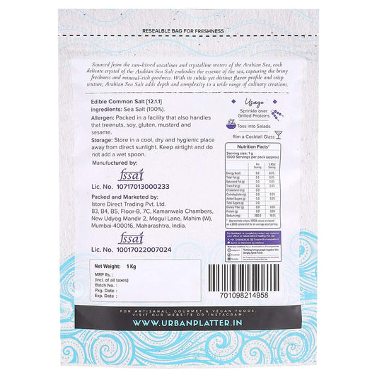 Urban Platter Arabian Sea Salt Flakes, 1Kg