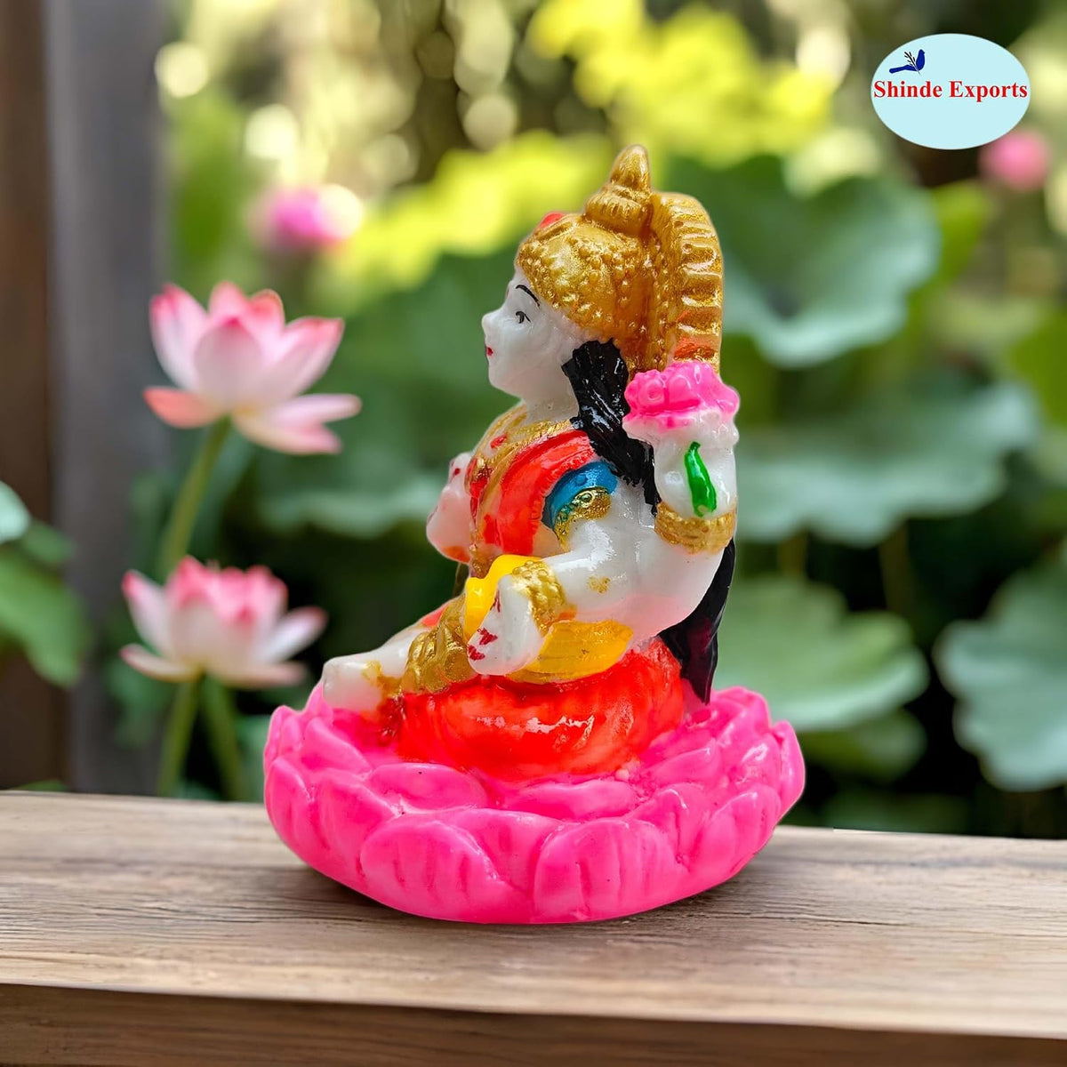 SHINDE EXPORTS Goddess laxmi Devi Marble murti Lakshmi Statue Idol for Home Pooja (Small Size 2.5 inches)