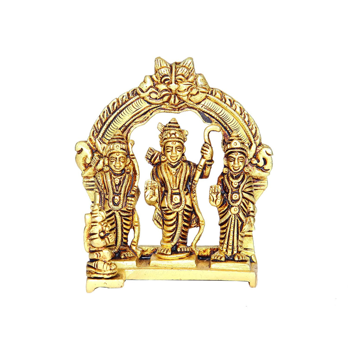 Aalayam Selveer Ram Darbar Murti Brass | Ramar Pattabhishekam Brass Idol | Ram Darbar Brass Idol | Ram Darbar Statue Brass 10.5 CM Height Brass Gold Colour 1 Piece