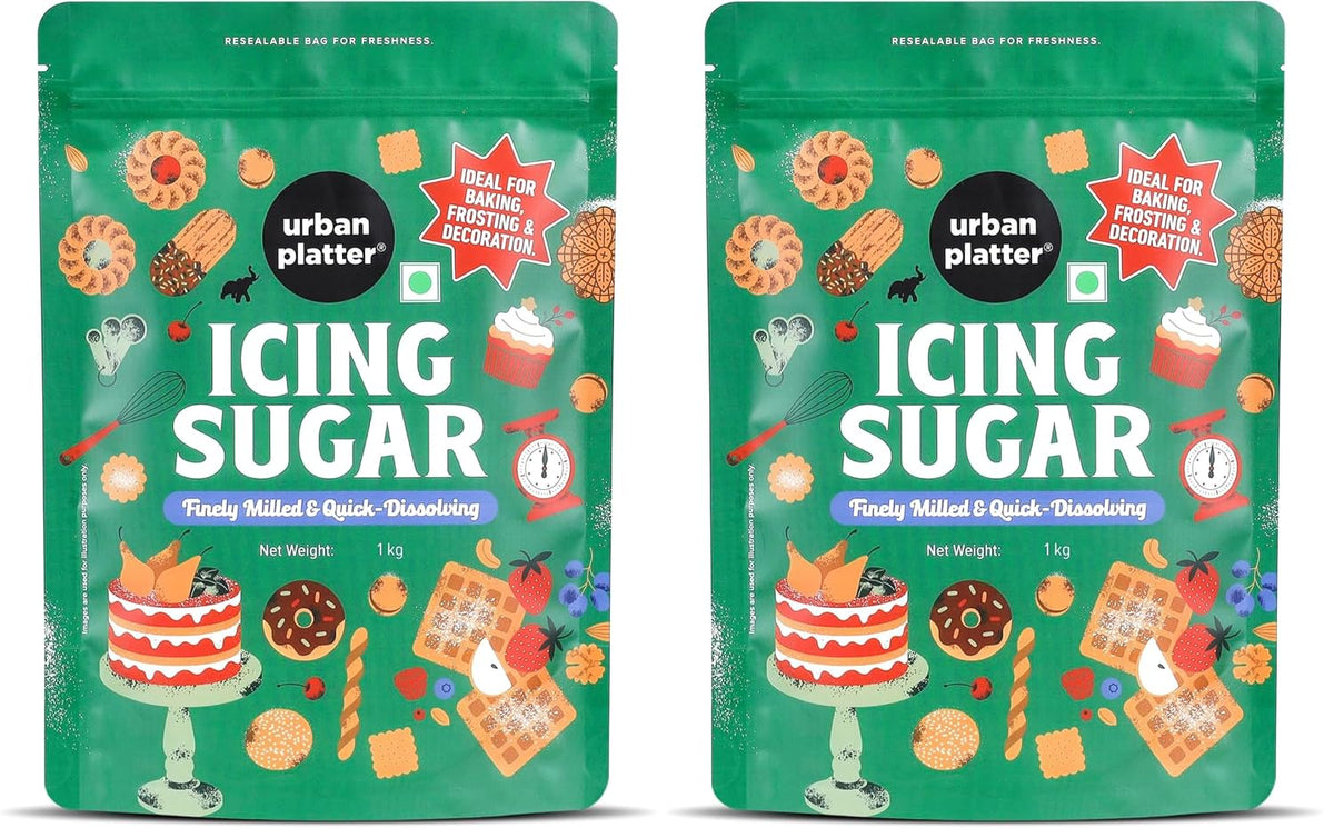 Urban Platter Icing Sugar, 1Kg (Pack of 2)