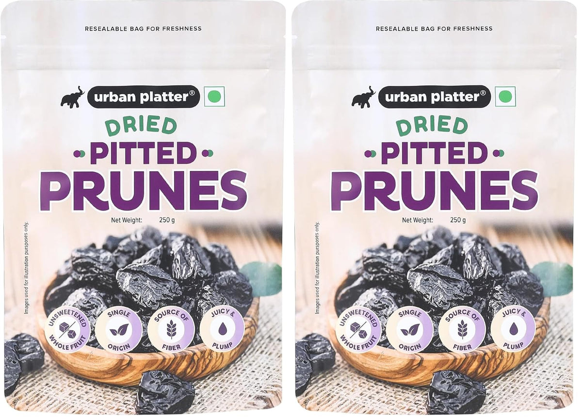 Urban Platter Pitted California Prunes, 250g (Naturally Sweet | Rich in fibre & Antioxidants | Ready-to-Eat Dried Plums) (Pack of 2)