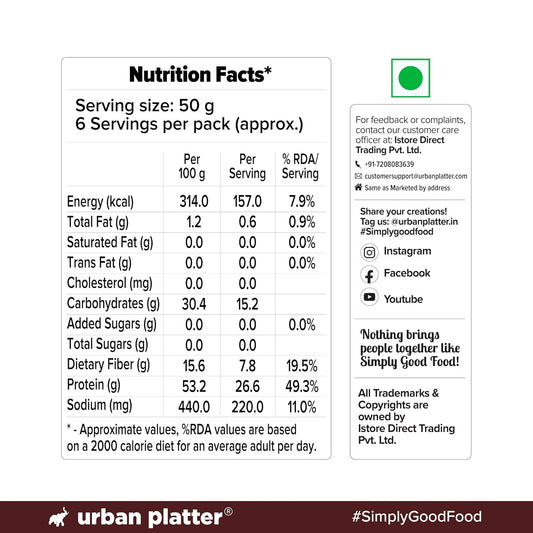 Urban Platter Soya Granules, 300g (53% Plant Protein | Made from Defatted Soy Flour | Fiber Rich Soya Mince)