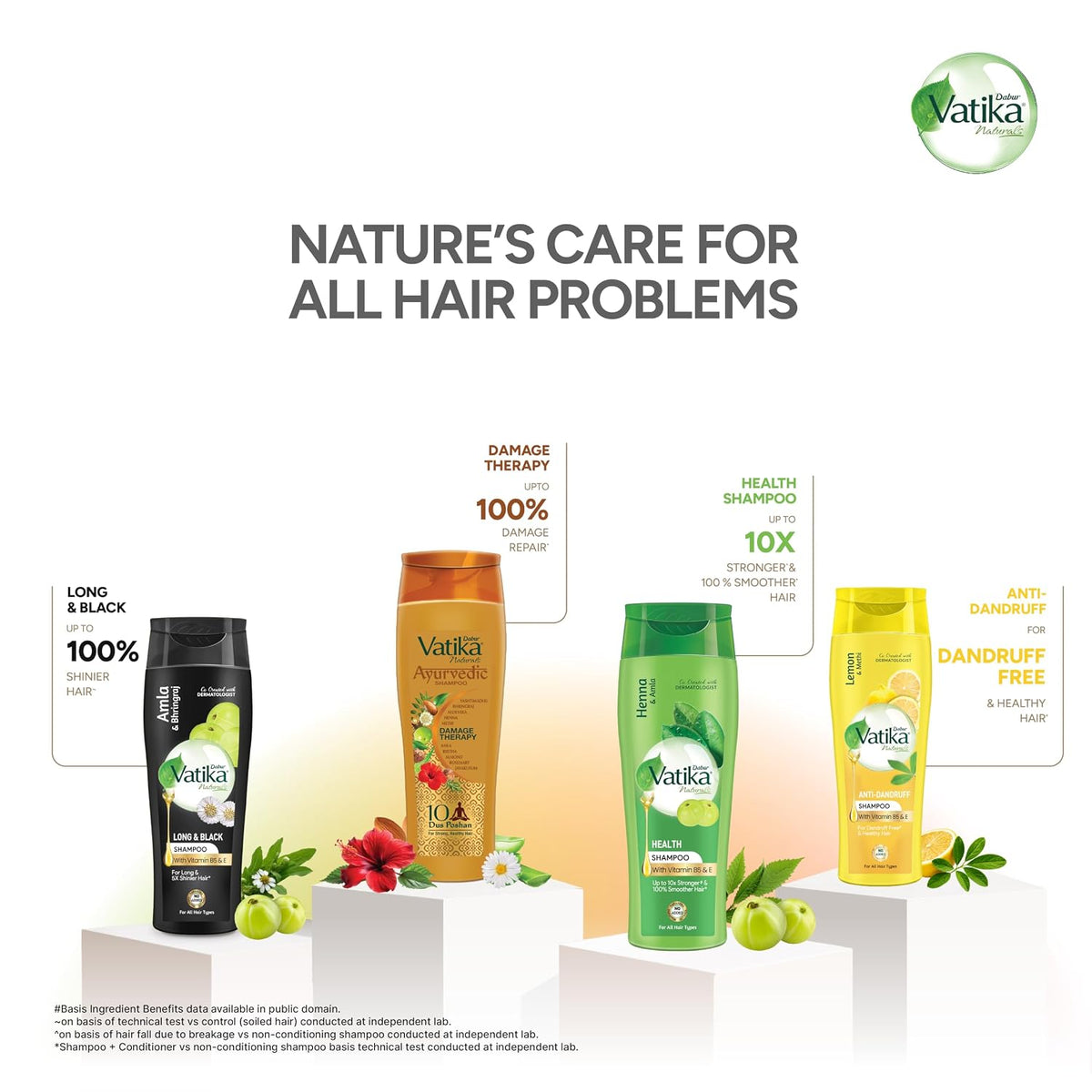 Dabur Vatika Naturals Ayurvedic Shampoo - 640 ml | 10 Natural Herb Extracts | Contains Rosemary, Aloe Vera, Amla, Almond & Bhringraj | Up to 100% Damage Repair | Everyday Shampoo for Women & Men