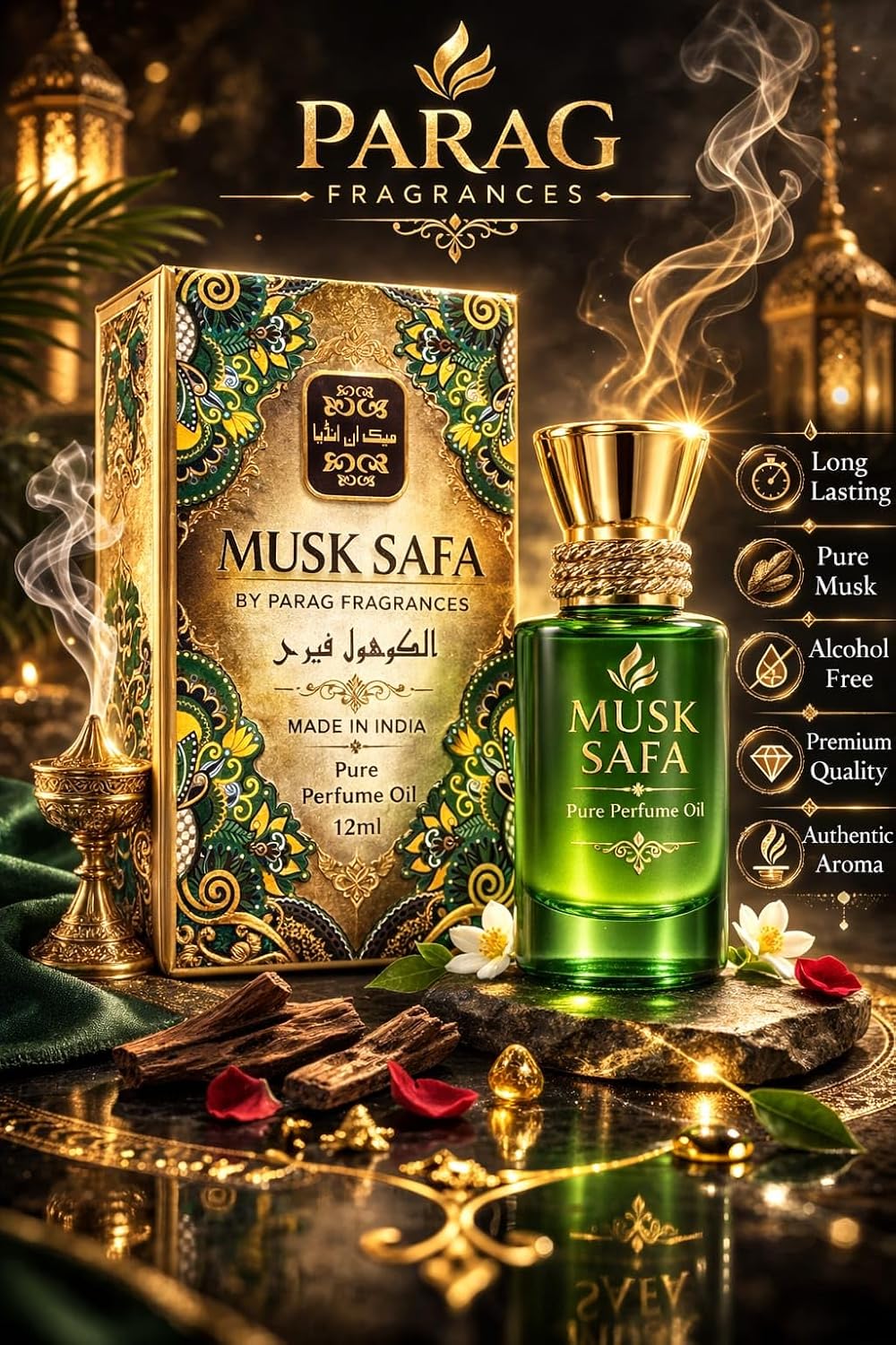 Parag Fragrances Musk Safi 12ml Attar/Long Lasting Attar & Perfume For Men/Women