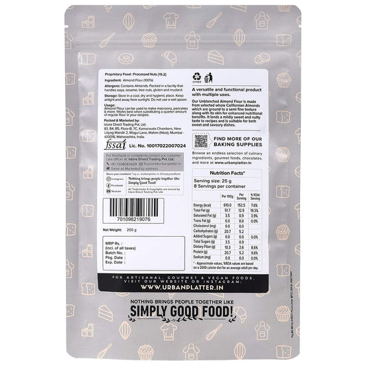 Urban Platter Natural Almond Flour, 200 g