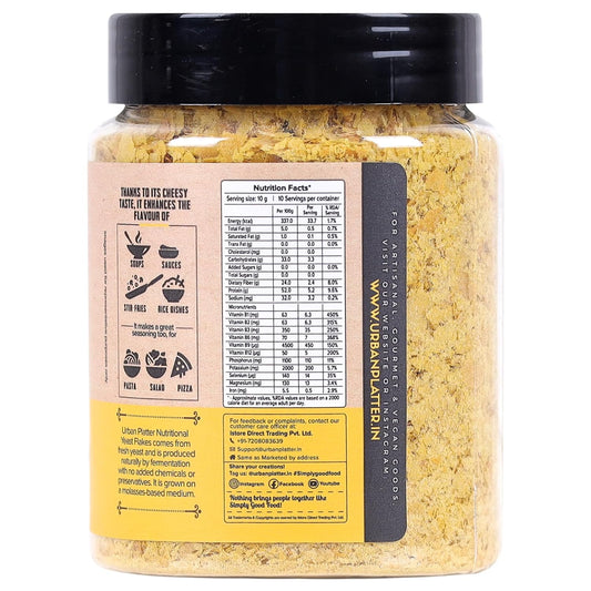 Urban Platter Nutritional Yeast Flakes, 100g (Rich in Vitamin B12 | Gluten-Free | Perfectly Plant-Based Nutty and Cheesy Nooch | Savoury Seasoning)