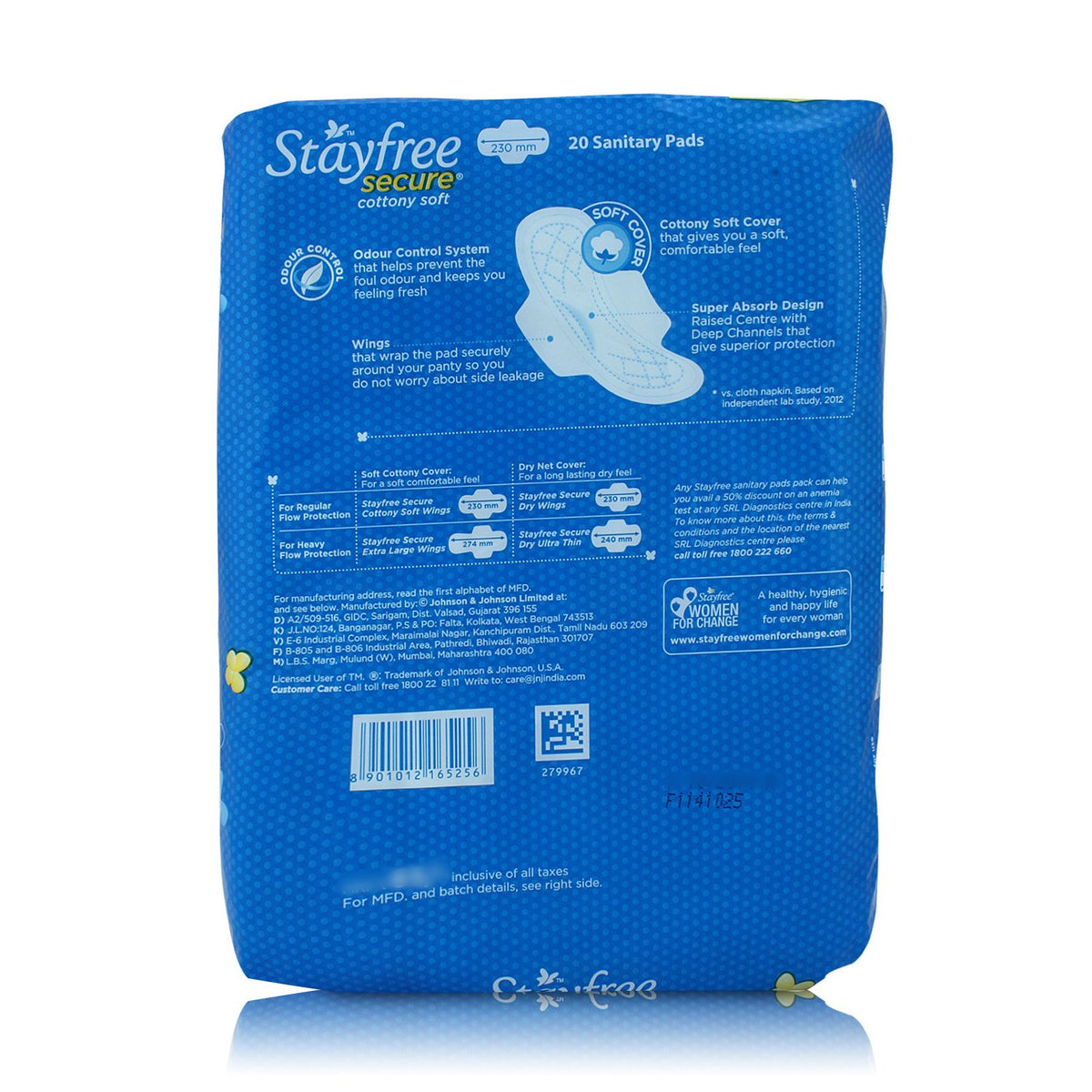 Stayfree Sanitary Napkins - Secure Cottony Soft (Regular With Wings), Pack of 20pcs