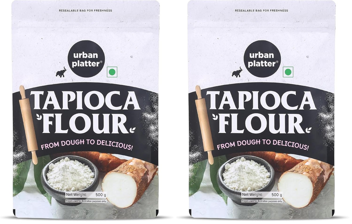 Urban Platter Tapioca Flour, 500g (Neutral Taste | Ideal for Baking, Thickening, and Crisp Batters | Pantry Essential) (Pack of 2)