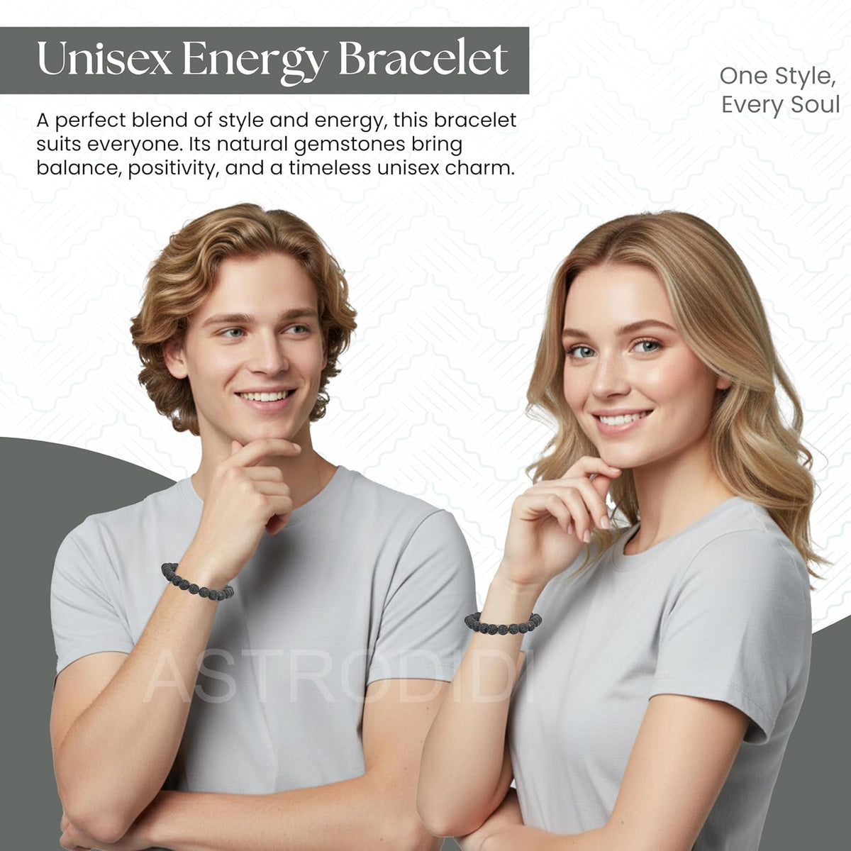 Astrodidi Natural Certified Black Lava Stone Bracelet for Help to Keeps You Grounded, Boosts your Strength and Calms Your Mind | Original Reiki Feng-Shui Healing Crystal Gemstone Bracelet for Men and Women