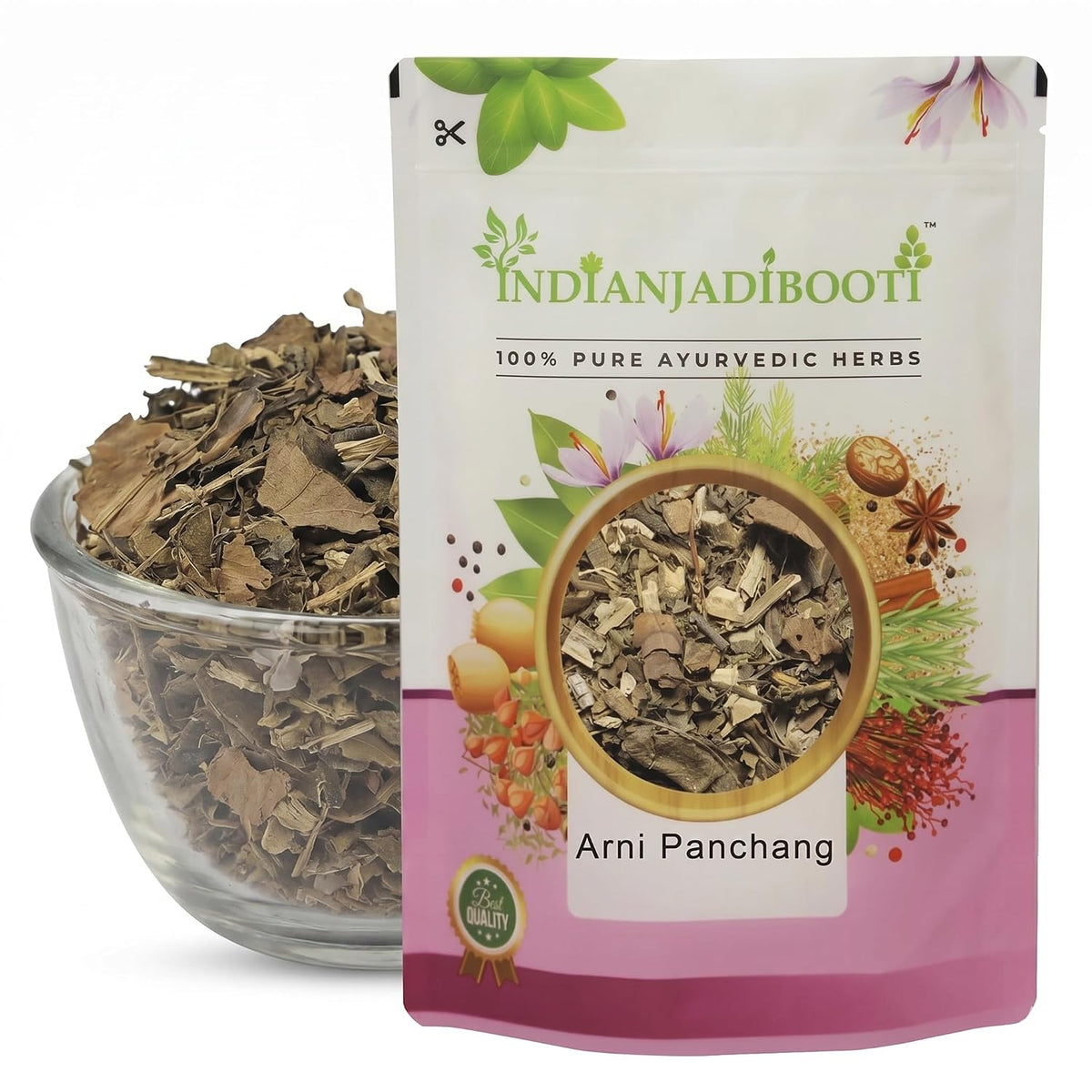 IndianJadiBooti Pure Arni Panchang (Agnimantha Whole Plant) | Clerodendrum Phlomidis | Traditional Ayurvedic Botanical for Metabolic Harmony, Systemic Warmth & Vata-Kapha Balance (400g Pack of 2)