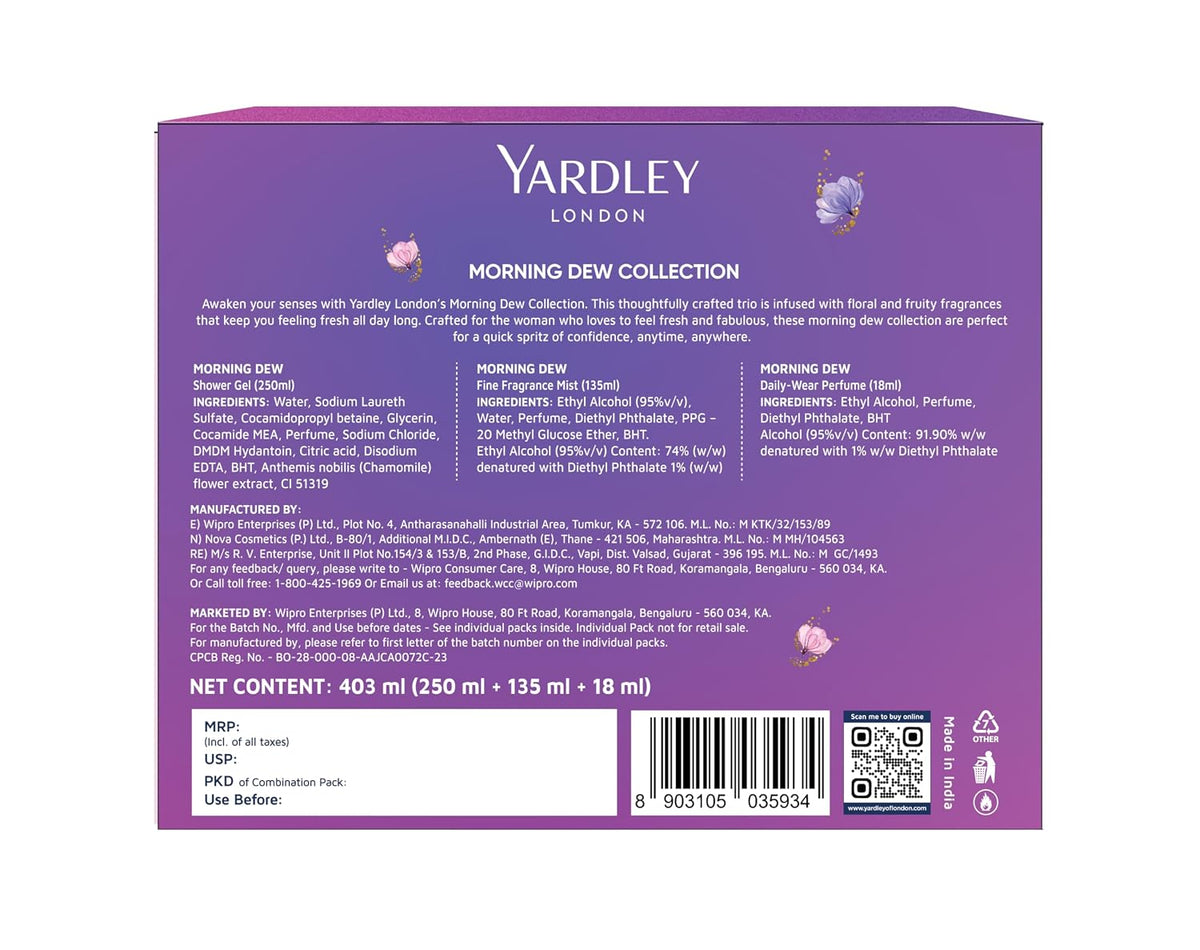 Yardley London Morning Dew Collection Gift Pack