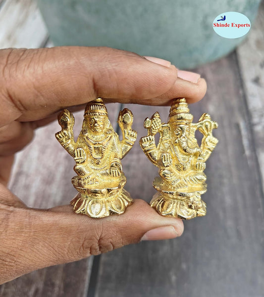 SHINDE EXPORTS Small Brass laxmi Ganesh murti Idol Statue 4.5cm