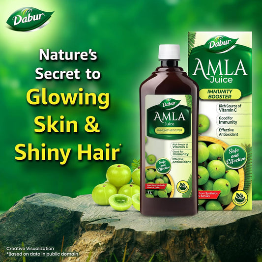 Dabur Amla Juice: Rich Source of Vitamin C and Antioxidants for Immunity boosting |Pure, Natural and 100% Ayurvedic Juice -1L