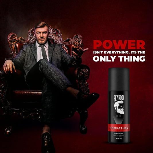BEARDO Godfather Perfume Deo Spray For Men, 150Ml | Citrus Aromatic Spicy | Body Spray Deodorant | Long Lasting Perfume | Gift For Men | Gift For Friends