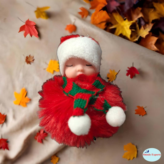 SHINDE EXPORTS Santa Multicolour Keychain Red Set for Bag