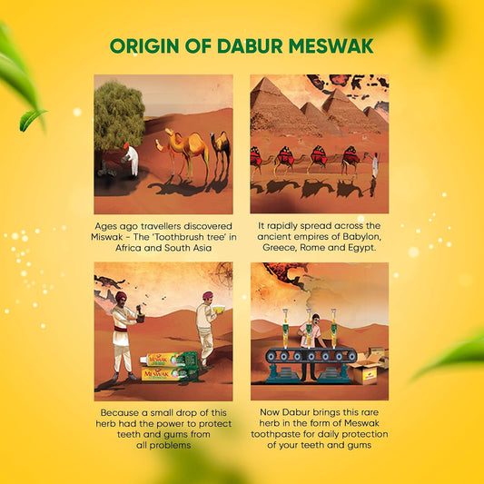 DABUR Meswak Complete Oral Care Toothpaste with Tooth Decay Prevention, Stain Removal, Cavity Protection, Tartar Control, Gum Protection, Plaque Removal, Anti-Bacterial 600 gm - 200 gm